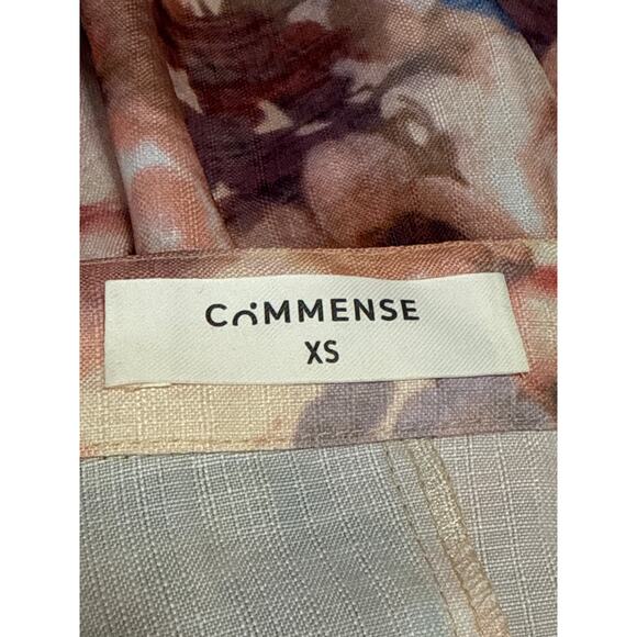 Commense Women's Multicolor Collared Balloon Sleeve Midi Flare A-Line Dress XS - Picture 5 of 6